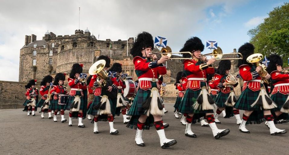 Band of the Royal Regiment of Scotland on the esplanade at