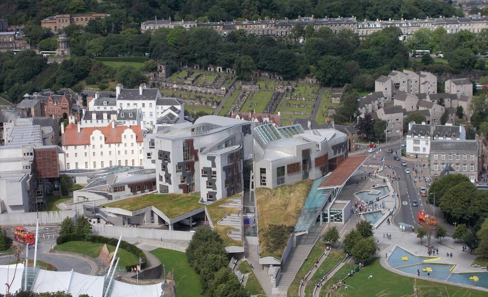 Scottish Parliament Buildings from Salisbury Crags