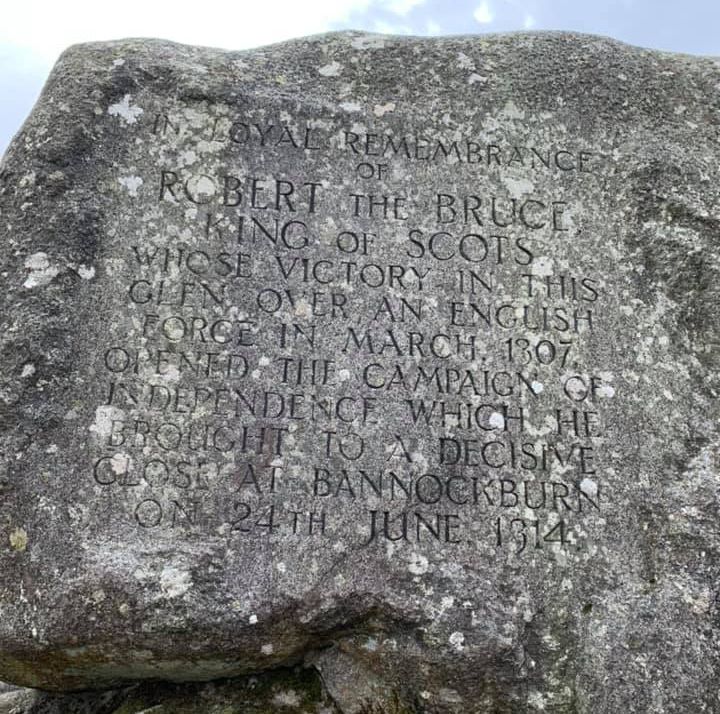 Inscription on Bruce's Stone above Loch Trool