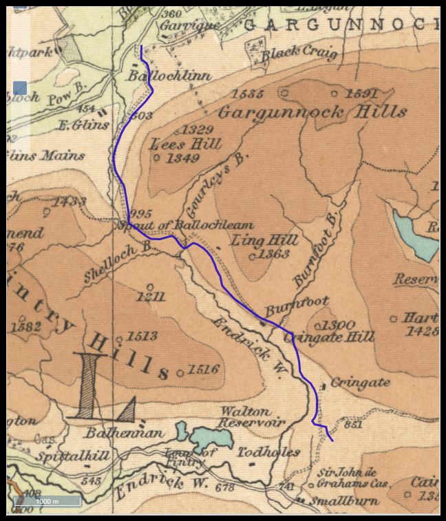 Map of Gargunnock Hills