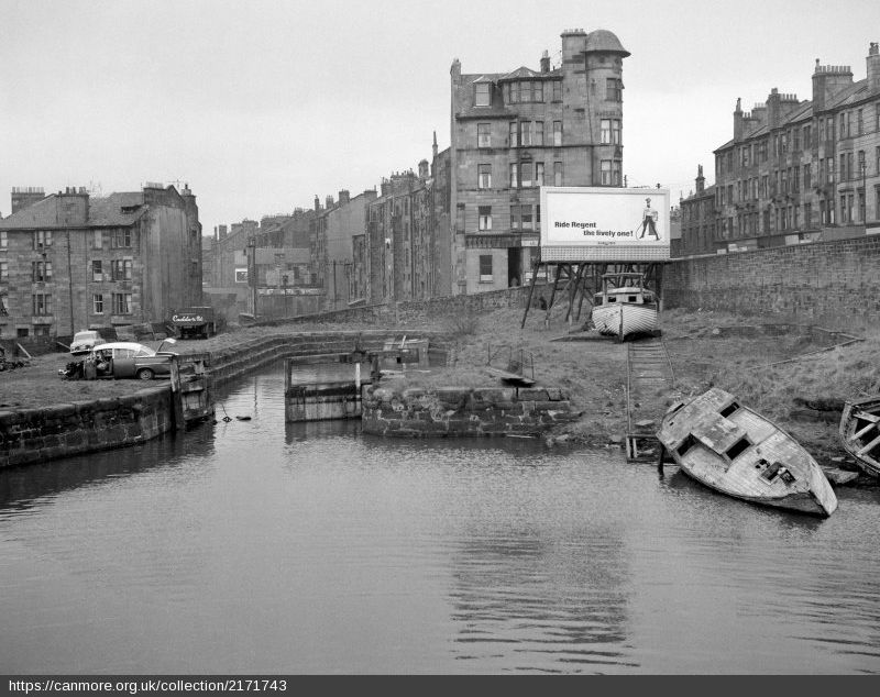Kelvin Dock on Forth and Clyde Canal in Maryhill, Glasgow