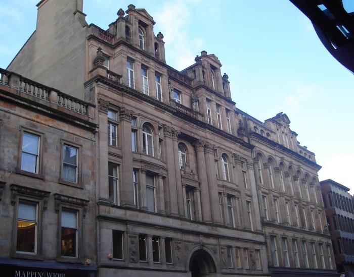 Classical Architecture of Buildings in Buchanan Street in Glasgow city centre