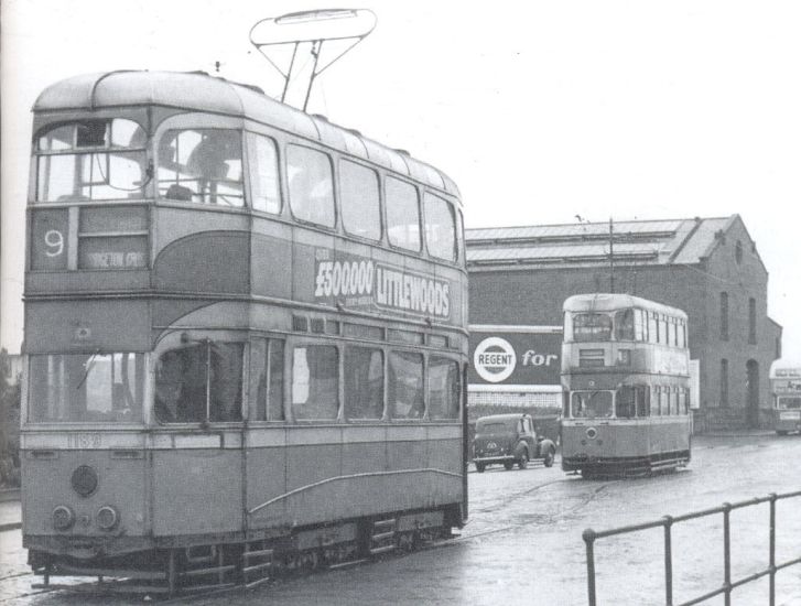 Glasgow Corporation Coronation and Cunarder tramcars in 1962