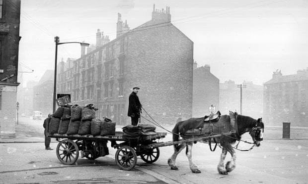 Horse drawn coal cart - Gorbals 1960