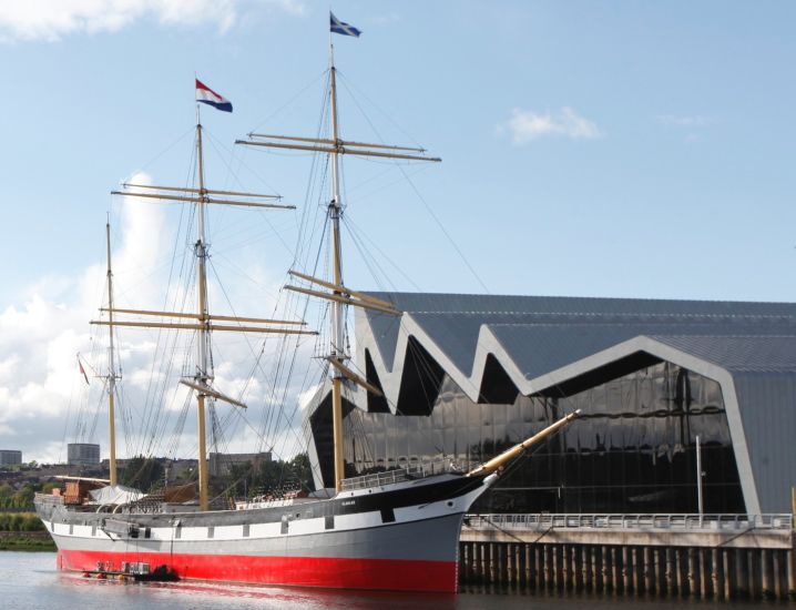 The Tall Ship ( old sailing vessel ), SV Glenlee, at Broomielaw in Glasgow