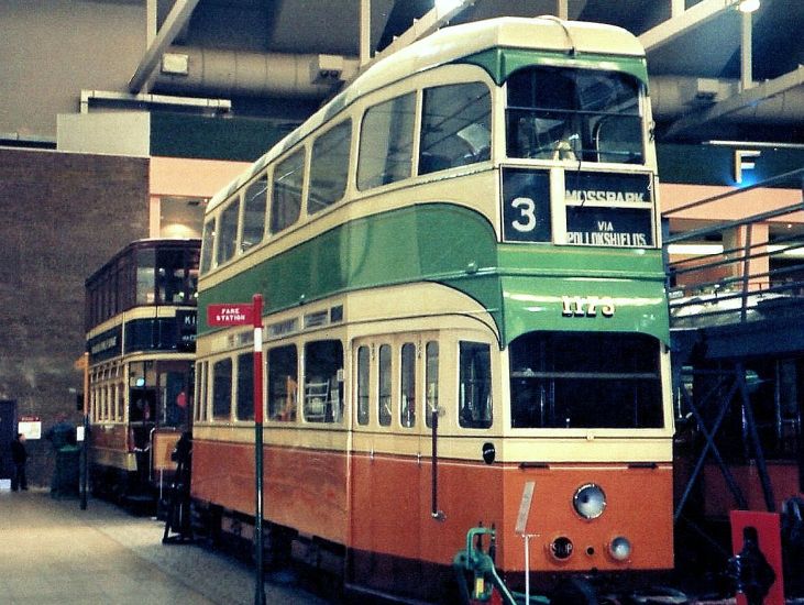 Tramcar of Glasgow Corporation in the Riverside Museum