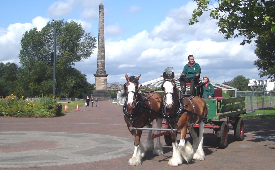 Clydesdale Horses and Cart in Glasgow Green