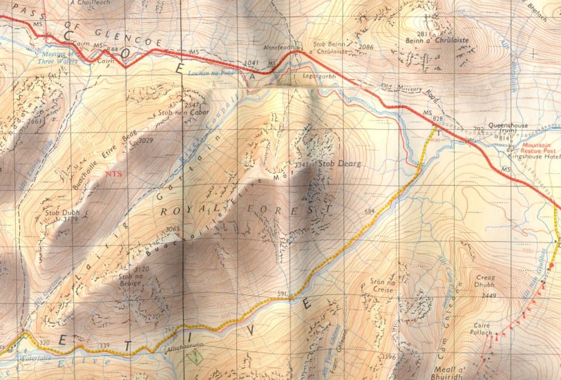 Map of Buachaille Etive Mor in Glencoe