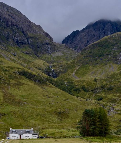 Cottage at Achnambeithach beneath East Face of Aonach Dubh