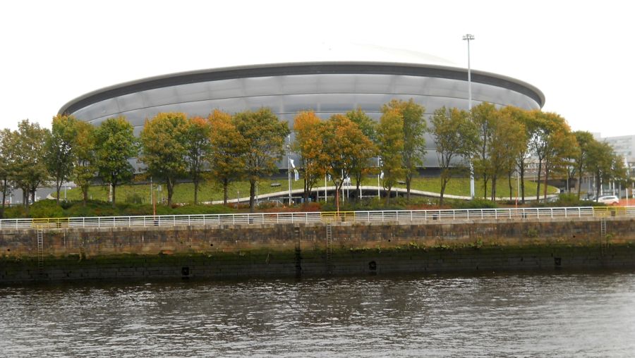 The SSE Hydro across the River Clyde from the Glasgow Science Centre