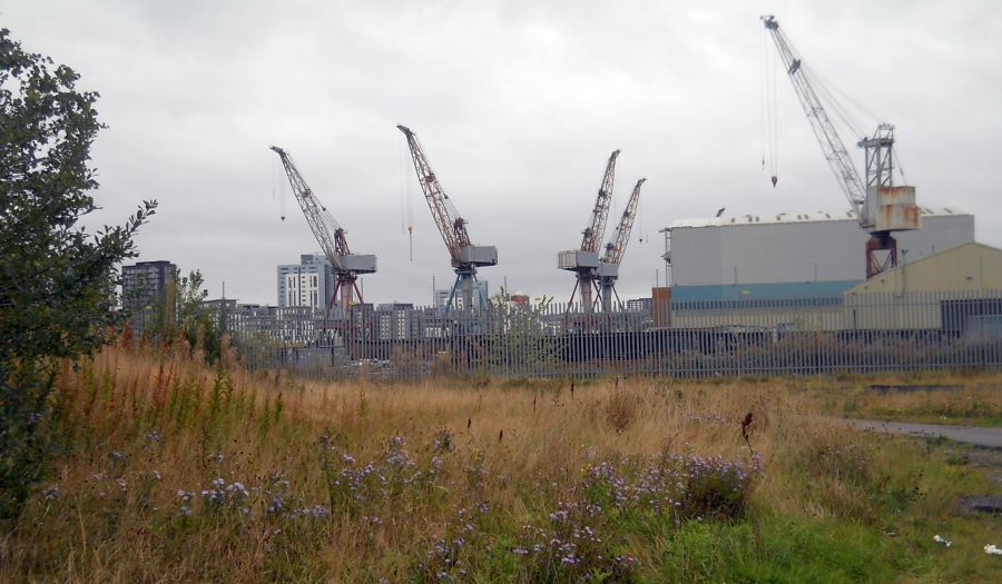 Shipyard Cranes at BAe Systems on the River Clyde at Govan