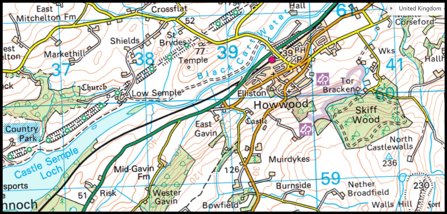 Map of Howwood Area