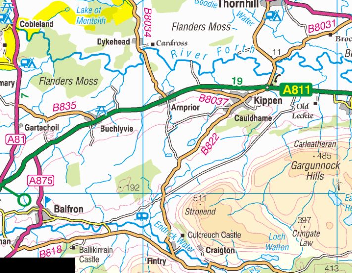 Map of Buchlyvie area