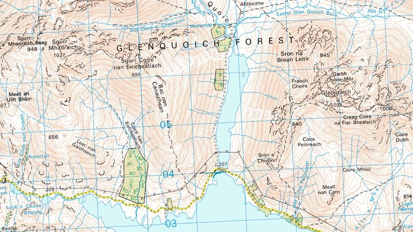 Map of Sgurr A'Mhaoraich