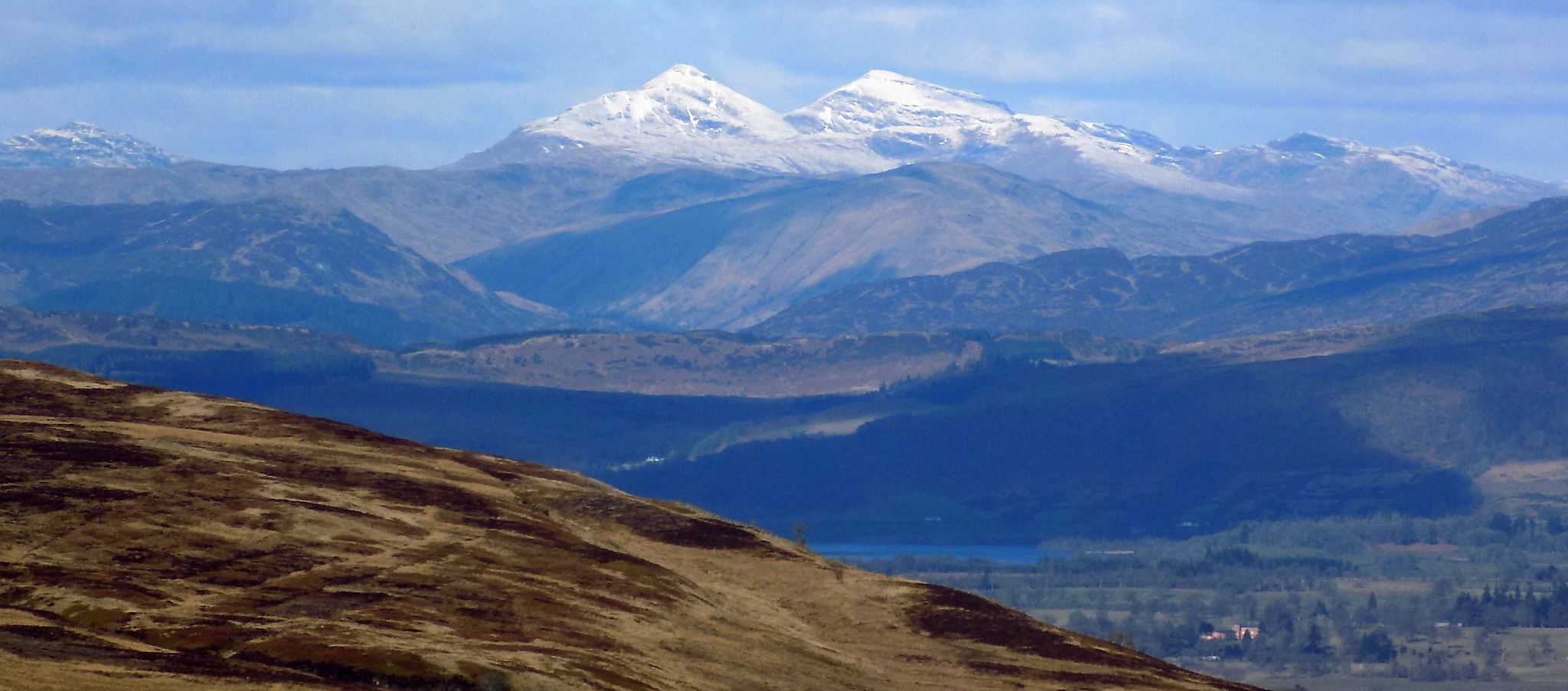 Stob Binnein and Ben More from the Fintry Hills