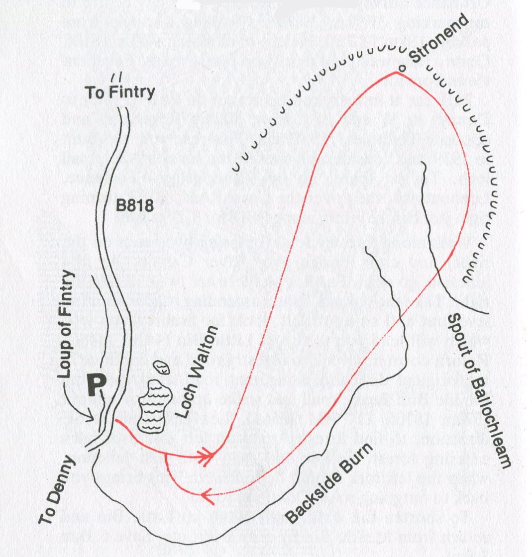 Route Map of Fintry Hills and Stronend