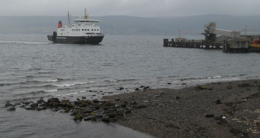 Ferry from Rothesay on the Isle of Bute arriving at Wemyss Bay