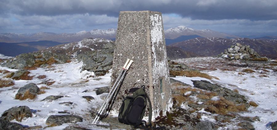 Meall nan Tarmachan and Ben Lawyers from trig point on summit of Meall an t-Seallaidh