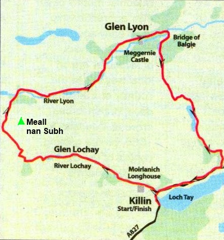Map of Glen Lochay and Glen Lyon