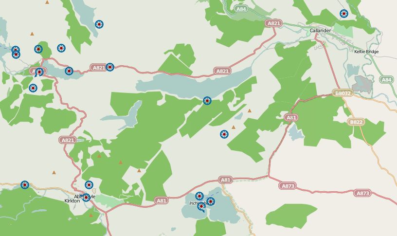 Location Map of Lake Menteith and Callander