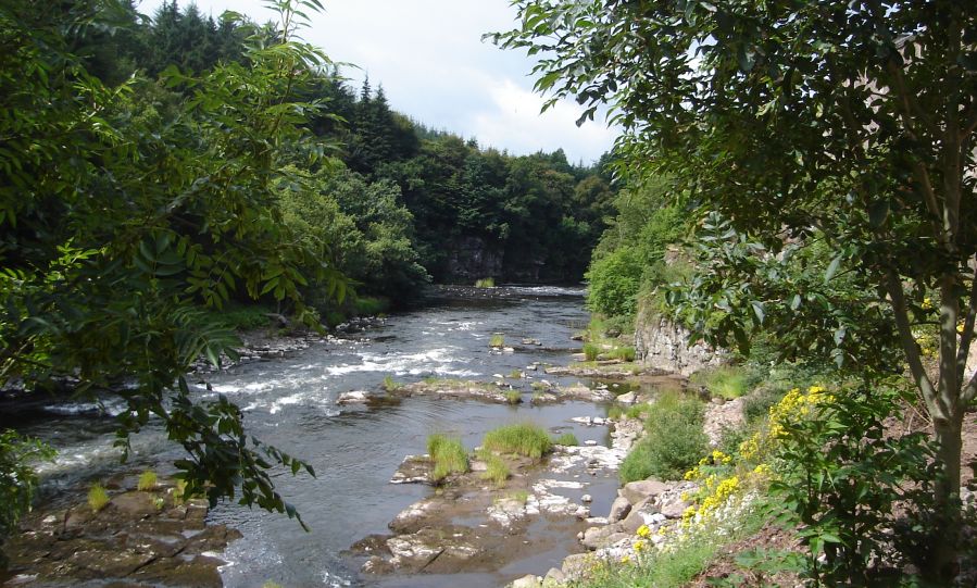 River Clyde at New Lanark on in Scotland