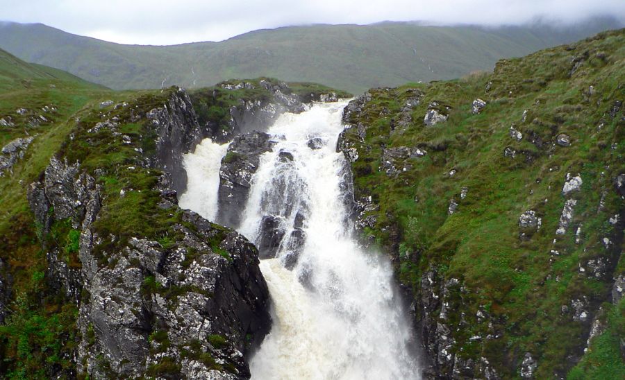Falls of Glomach in Glen Elchaig in NW Highlands of Scotland