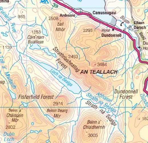 Location Map for Beinn Dearg Mor