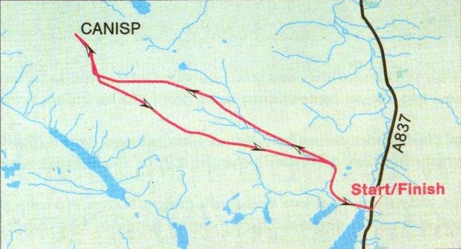 Route map for Canisp in the NW Highlands of Scotland