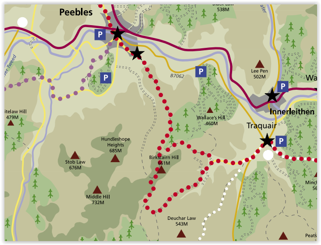 Map of the Borders Drove Road at Peebles
