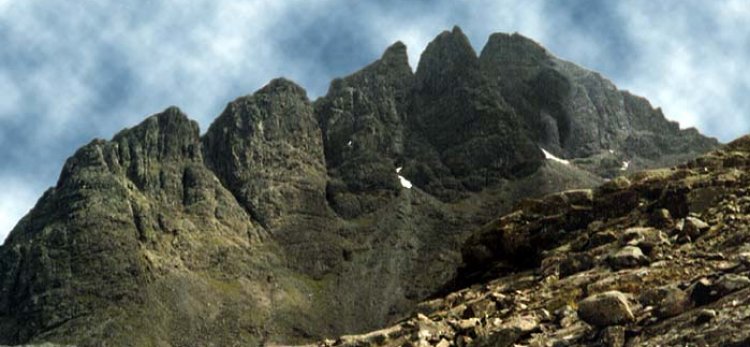 Pinnacle Ridge on Sgurr nan Gillean in the Cuillin Hills of the Isle of Skye in NW Scotland