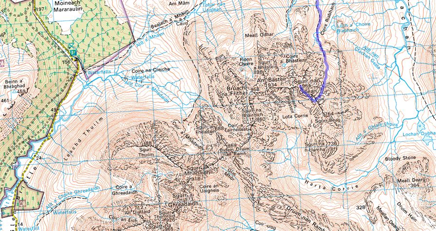 Location Map for Sgurr nan Gillean on the Skye Ridge