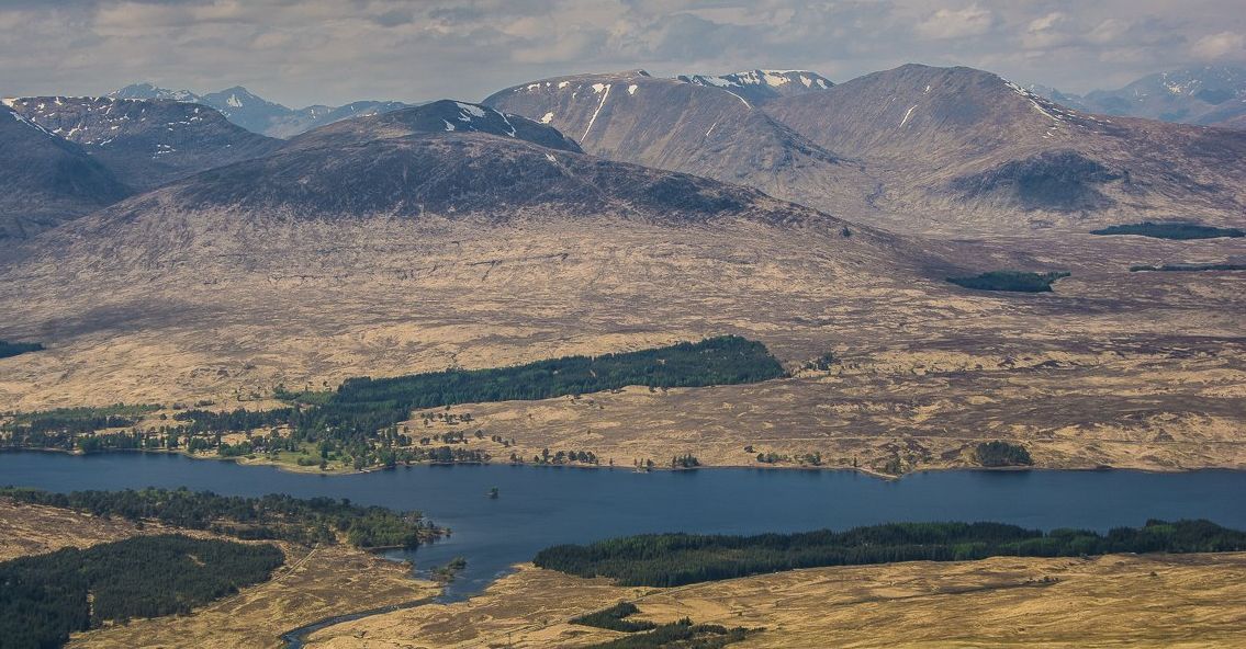 Tulla Loch and Black Mount from Ben Dorain
