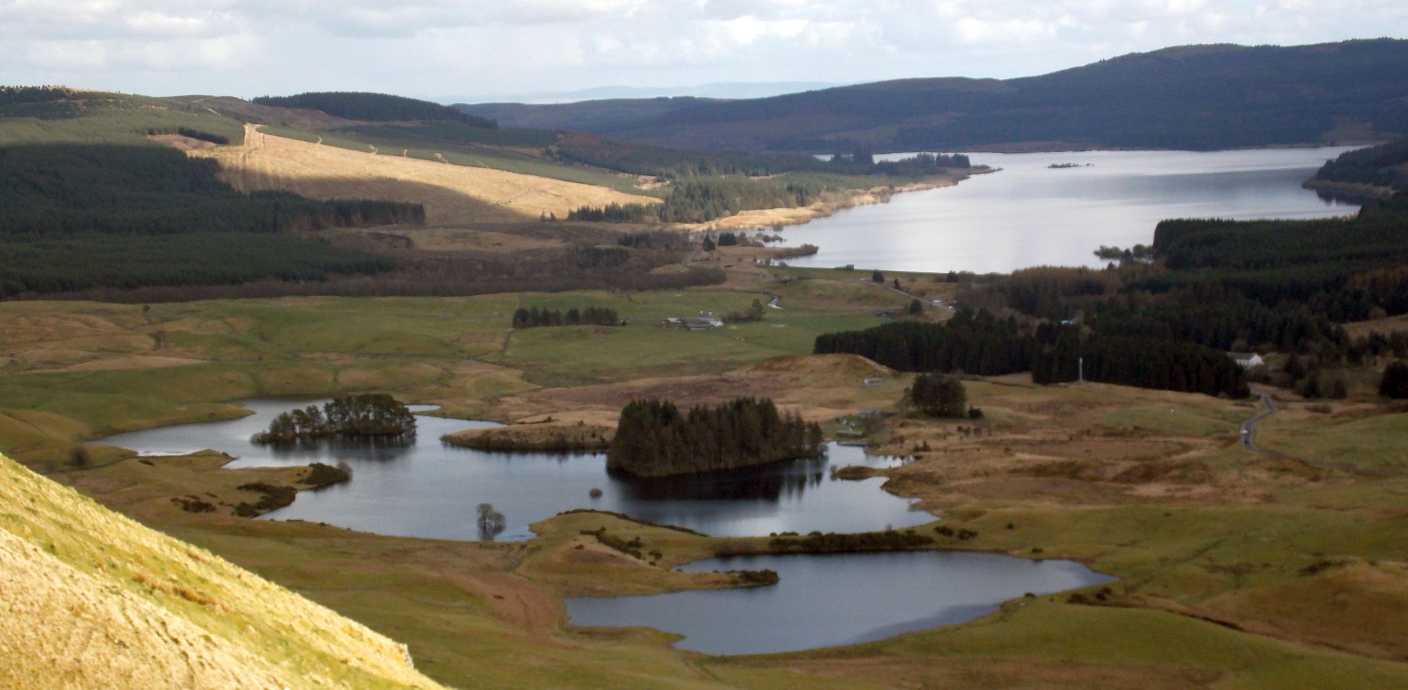 Carron Valley Reservoir and Walton Loch from Fintry Hills