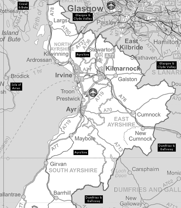 Map of Ayrshire Coast