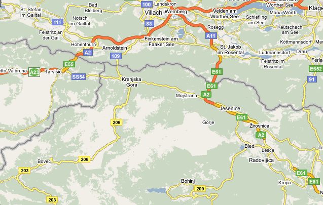 Location Map for Bled and Bohinj