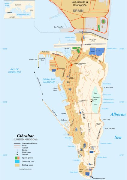 Map of The Rock of Gibraltar