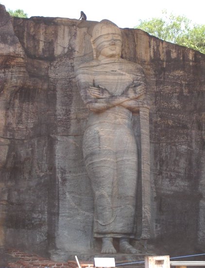 Standing Buddha at Gal Vihara in Polonnaruwa, Northern Sri Lanka