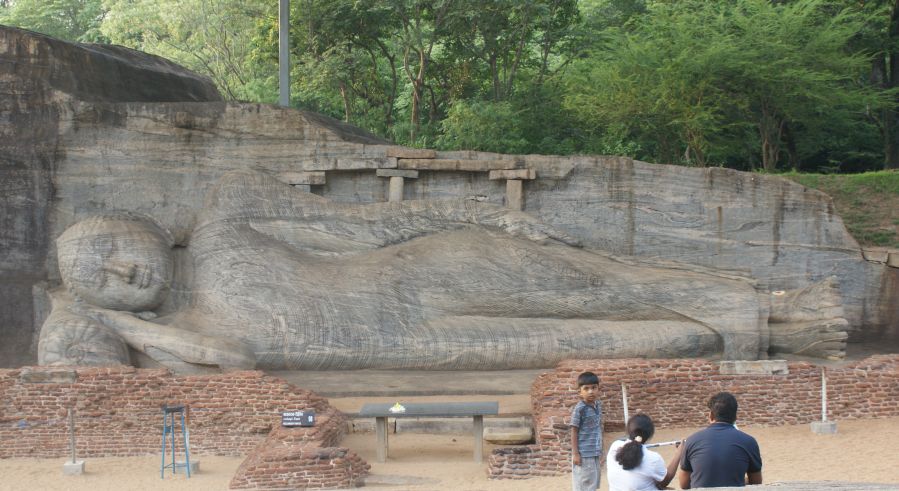 Sleeping Buddha at Gal Vihara in Polonnaruwa