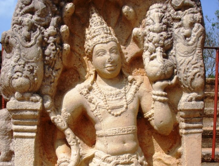 Buddha Statue in the Vatadage in the Quadrangle in Polonnaruwa