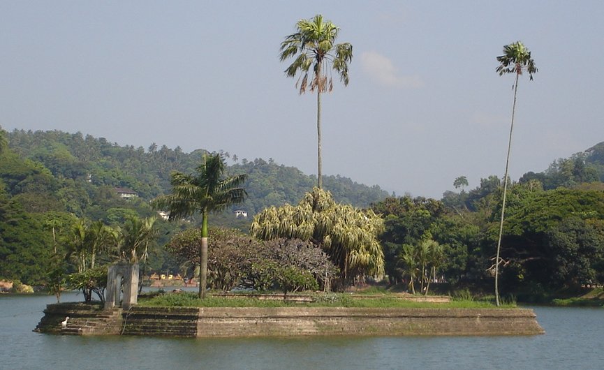 Island in Boganbara Lake at Kandy