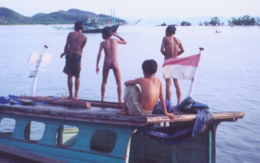 Young Indonesians at Sibolga Port in Sumatra on the West Coast of Sumatra