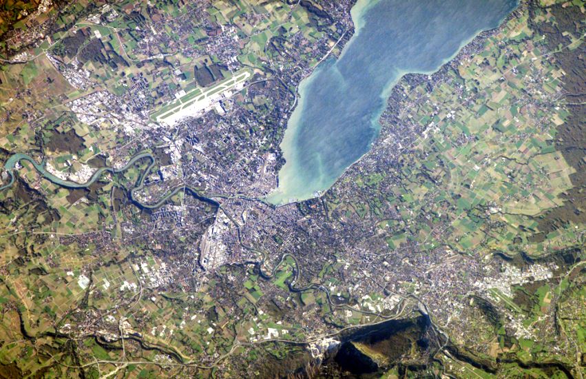 Satellite view of the City of Geneva