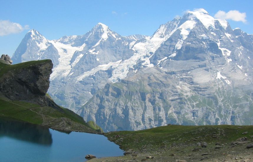 Eiger, Monch and Jungfrau in the Bernese Oberlands of Switrzerland
