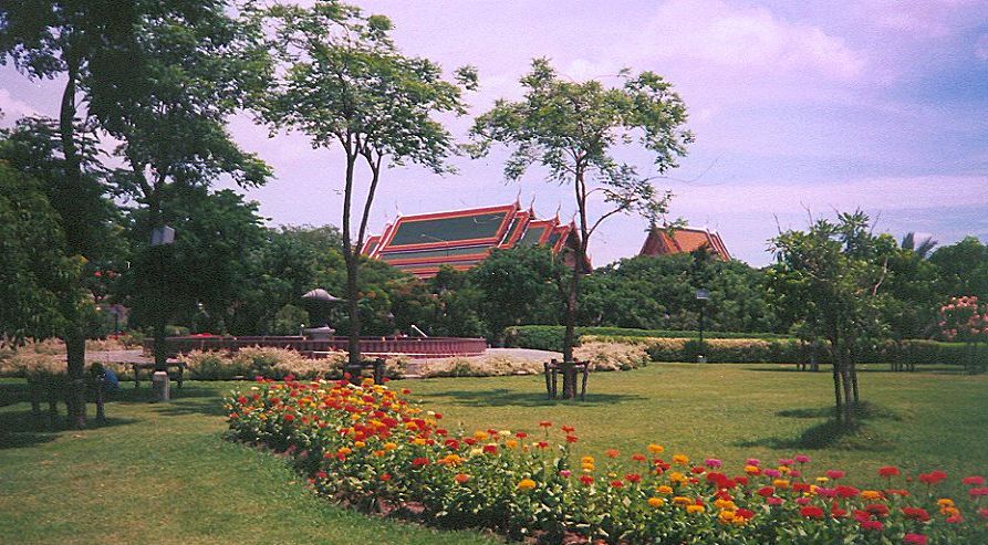 Wat Suthat from park in Bangkok