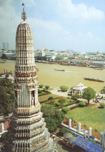 Chao Phraya River from Wat Arun, Temple of Dawn, in Bangkok
