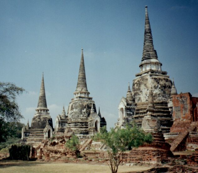 Chedi at Ayutthaya Historical Park in Northern Thailand