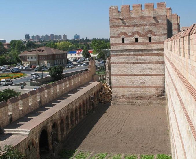 The Walls of Constantinople in Istanbul in Turkey