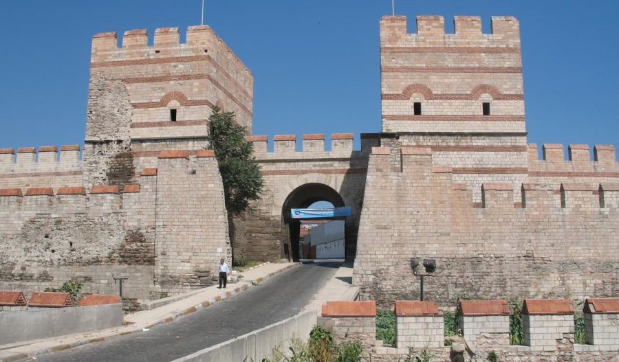 The Xylokerkos ( Belgrade ) Gate in the Walls of Constantinople in Istanbul in Turkey