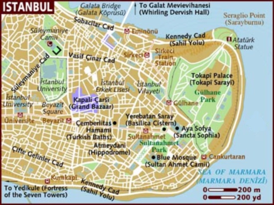 Tourism Map of Istanbul