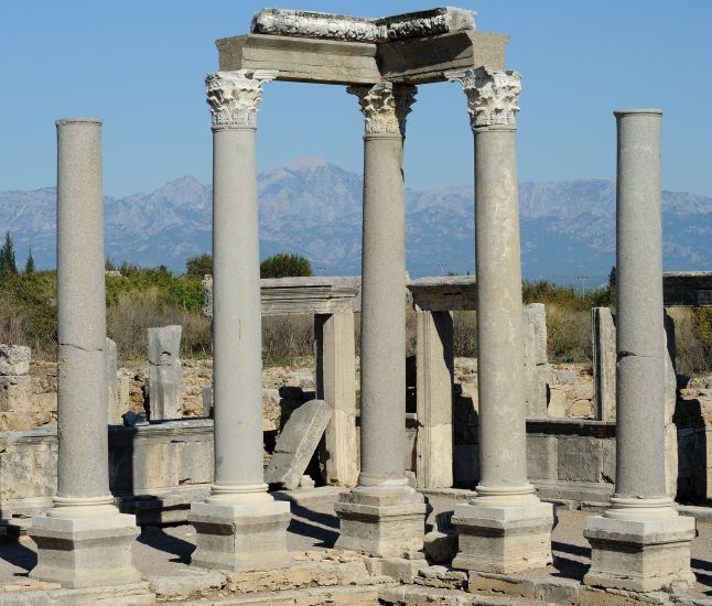 Pillars of the Agora at Perga in Antalya
